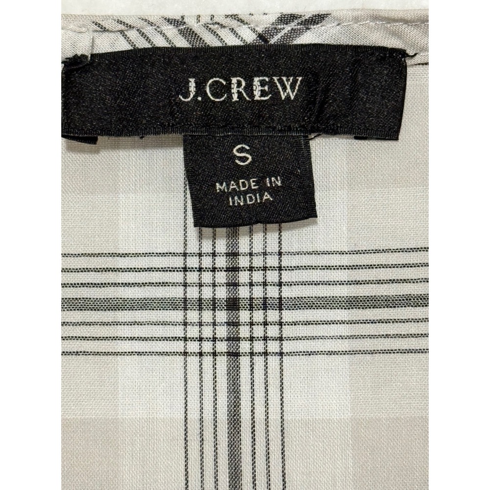 J.Crew Re-Imagined Plaid Tiered Wrap Mini Dress Grey Black Womens Small‎ - Picture 4 of 10